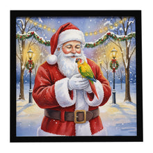 Load image into Gallery viewer, Green Cheeked Conure Parrot with Santa Claus Framed Metal Print