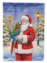 Load image into Gallery viewer, Green Winged Macaw Parrot with Santa Claus Garden Flag