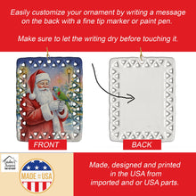 Load image into Gallery viewer, Hahn�s Macaw Parrot with Santa Claus Porcelain Ornament