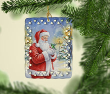 Load image into Gallery viewer, Hummingbird with Santa Claus Porcelain Ornament