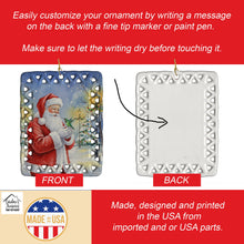 Load image into Gallery viewer, Hummingbird with Santa Claus Porcelain Ornament