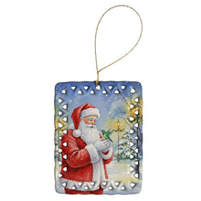 Load image into Gallery viewer, Hummingbird with Santa Claus Porcelain Ornament