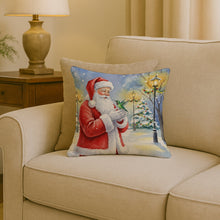 Load image into Gallery viewer, Hummingbird with Santa Claus Throw Pillow