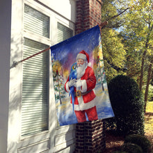 Load image into Gallery viewer, Hyacinth Macaw with Santa Claus House Flag