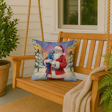 Load image into Gallery viewer, Hyacinth Macaw with Santa Claus Throw Pillow