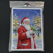 Load image into Gallery viewer, Indian Parakeet with Santa Claus Greeting Cards Pack of 8