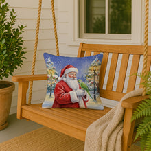 Load image into Gallery viewer, Indian Parakeet with Santa Claus Throw Pillow