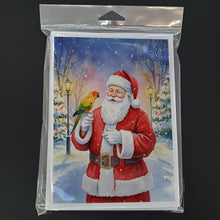 Load image into Gallery viewer, Jenday Conure with Santa Claus Greeting Cards Pack of 8