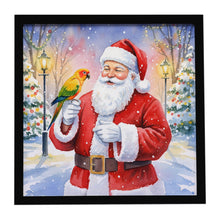 Load image into Gallery viewer, Jenday Conure with Santa Claus Framed Metal Print