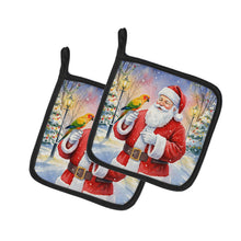 Load image into Gallery viewer, Jenday Conure with Santa Claus Pair of Pot Holders
