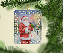 Load image into Gallery viewer, Lorikeet with Santa Claus Porcelain Ornament
