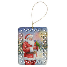 Load image into Gallery viewer, Lorikeet with Santa Claus Porcelain Ornament