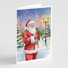 Load image into Gallery viewer, Lorikeet with Santa Claus Greeting Cards Pack of 8
