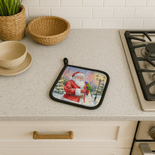 Load image into Gallery viewer, Lorikeet with Santa Claus Pair of Pot Holders