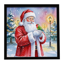 Load image into Gallery viewer, Lovebird with Santa Claus Framed Metal Print