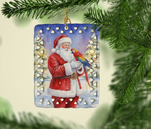 Load image into Gallery viewer, Macaw with Santa Claus Porcelain Ornament
