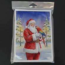 Load image into Gallery viewer, Macaw with Santa Claus Greeting Cards Pack of 8