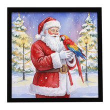 Load image into Gallery viewer, Macaw with Santa Claus Framed Metal Print
