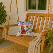 Load image into Gallery viewer, Macaw with Santa Claus Throw Pillow