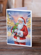 Load image into Gallery viewer, Male Eclectus with Santa Claus Greeting Cards Pack of 8