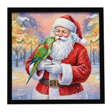 Load image into Gallery viewer, Male Eclectus with Santa Claus Framed Metal Print