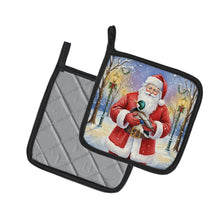 Load image into Gallery viewer, Mallard with Santa Claus Pair of Pot Holders
