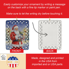 Load image into Gallery viewer, Meyer�s Parrot with Santa Claus Porcelain Ornament