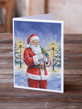 Load image into Gallery viewer, Meyer�s Parrot with Santa Claus Greeting Cards Pack of 8