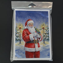 Load image into Gallery viewer, Meyer�s Parrot with Santa Claus Greeting Cards Pack of 8