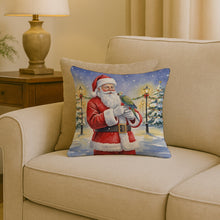 Load image into Gallery viewer, Meyer’s Parrot with Santa Claus Throw Pillow