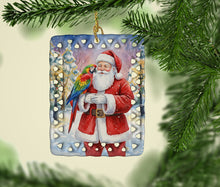 Load image into Gallery viewer, Parrot with Santa Claus Porcelain Ornament