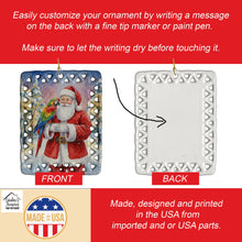 Load image into Gallery viewer, Parrot with Santa Claus Porcelain Ornament