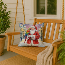 Load image into Gallery viewer, Parrot with Santa Claus Throw Pillow