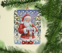 Load image into Gallery viewer, Parrotlet with Santa Claus Porcelain Ornament