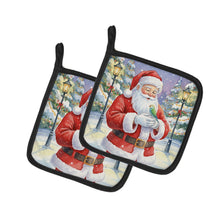 Load image into Gallery viewer, Parrotlet with Santa Claus Pair of Pot Holders