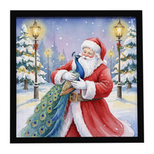 Load image into Gallery viewer, Peacock with Santa Claus Framed Metal Print