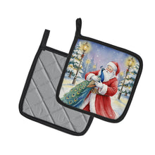 Load image into Gallery viewer, Peacock with Santa Claus Pair of Pot Holders