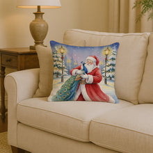 Load image into Gallery viewer, Peacock with Santa Claus Throw Pillow