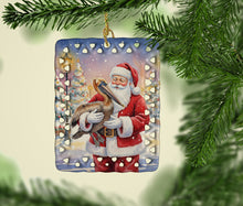 Load image into Gallery viewer, Pelican with Santa Claus Porcelain Ornament