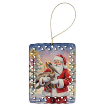 Load image into Gallery viewer, Pelican with Santa Claus Porcelain Ornament