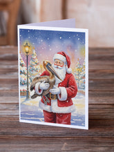 Load image into Gallery viewer, Pelican with Santa Claus Greeting Cards Pack of 8