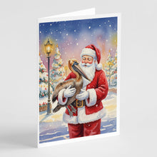Load image into Gallery viewer, Pelican with Santa Claus Greeting Cards Pack of 8