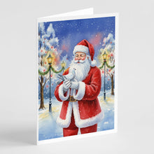 Load image into Gallery viewer, Pigeon with Santa Claus Greeting Cards Pack of 8