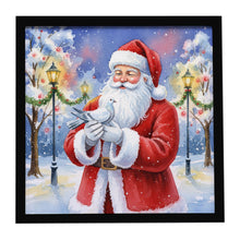 Load image into Gallery viewer, Pigeon with Santa Claus Framed Metal Print