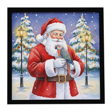Load image into Gallery viewer, Red Bellied Parrot with Santa Claus Framed Metal Print