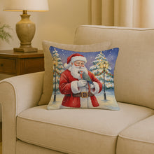 Load image into Gallery viewer, Red Bellied Parrot with Santa Claus Throw Pillow