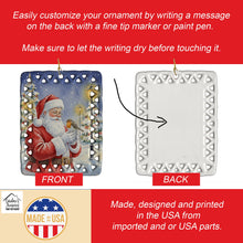 Load image into Gallery viewer, Robin with Santa Claus Porcelain Ornament