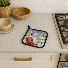 Load image into Gallery viewer, Robin with Santa Claus Pair of Pot Holders