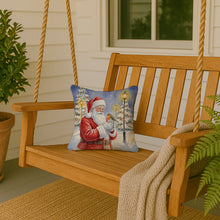 Load image into Gallery viewer, Robin with Santa Claus Throw Pillow