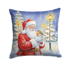 Load image into Gallery viewer, Robin with Santa Claus Throw Pillow